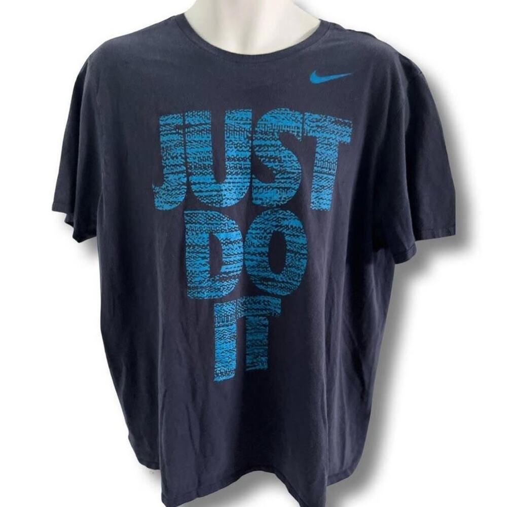 Nike Just Do It Blue with Light Blue Short Sleeve Shirt Size XL